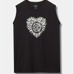 Torrid size 2 2X Tie-Dye Heart Relaxed Heritage Jersey Tee graphic tank top